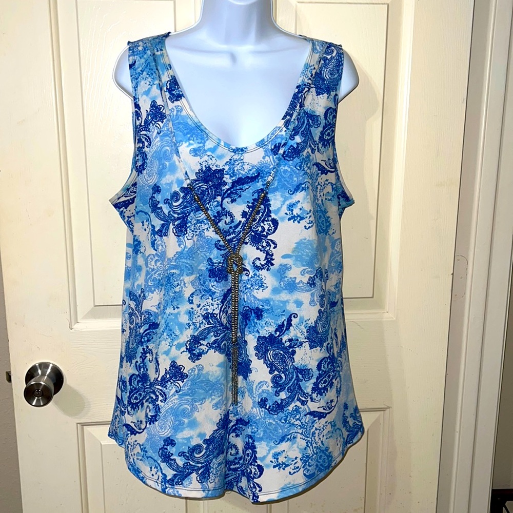 Sleeveless top with attached necklace